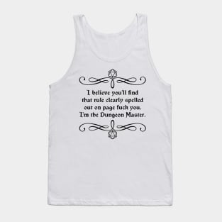 Page Fuck You I'm the Dungeon Master Tank Top